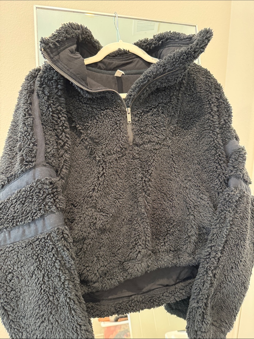 Free People Movement Cozy Black Sherpa Hoodie Jacket SZ XS